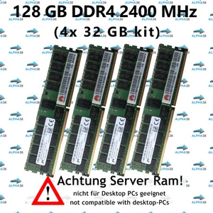 128 GB (4x 32 GB) RDIMM ECC REG DDR4-2400 Dell Precision T7810 T7910 & XL RAM - Bild 1 von 1