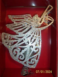 LED Silver Angel Tree Topper 7" X 13.5" New - Picture 1 of 1