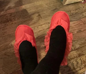 vintage lingerie slippers Deep Coral Color Sz M 1960’s MCM Lounging Free Ship - Picture 1 of 6