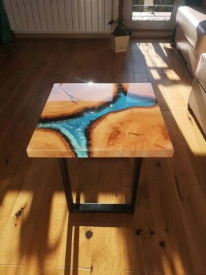 Epoxy Resin Handmade Acacia Table Top Custom Order For Living Room Furniture - Image 1 of 2