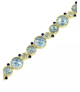 Freida Rothman Imperial Blue Soft Bracelet in 14K Gold-Plated Sterling Silver - Picture 1 of 1