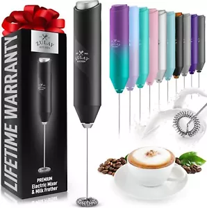 Milk frother hand-held stainless steel-battery-powered beverage blender - Picture 1 of 8