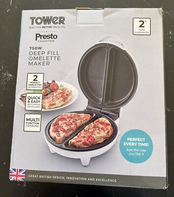 Dual Omelette Maker Electric - 750W, Non-Stick Plates, Easy Clean, Makes Healthy Breakfast Fast 7 thumbnail image