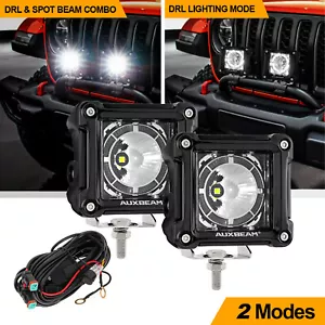 AUXBEAM 2x 3" 180W LED Work Lights Cube Pods Spot Fog Offroad Driving ATV UTV US - Picture 1 of 12