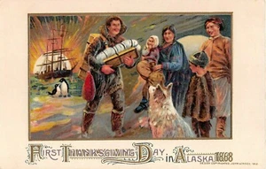 1912 Primo Ringraziamento in Alaska 1868 cartolina Winsch Schmucker - Foto 1 di 2
