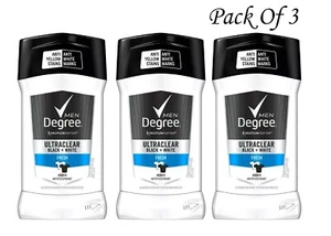 Degree Men UltraClear Antiperspirant Deodorant Black+White, Fresh 1.6 oz (3 Pk) - Picture 1 of 3