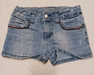 Girls Blue Jean Shorts Size 7/8 Mossimo Co Stretch Denim Distressed Light - Picture 1 of 10