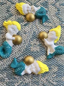 Set di 4 sirene + bolle in gesso retrò - Foto 1 di 6