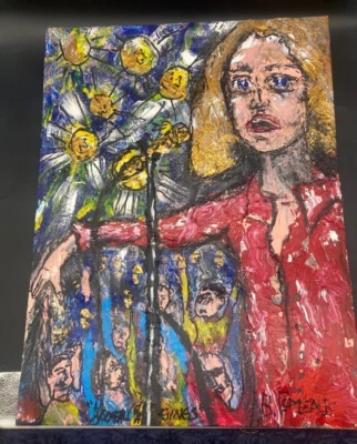 Reverend Bill Comeau Folk Art Painting Singer Musician Rock Star Outsider - Image 1 of 4