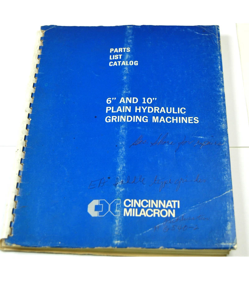 CINCINNATI GRINDING MACHINES PARTS LIST CATALOG  (W-4-BOX 9-10-RCT) - Image 1 of 1
