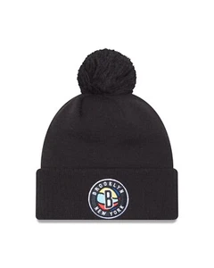 Brooklyn Nets NBA New Era Edición Ciudad Alternativa Pom Tejido Sombrero-Negro - Imagen 1 de 2