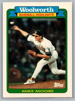 1990 Topps Woolworth Baseball Highlights #27 Mike Moore Oakland Athletics - Image 1 of 2