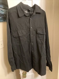Levis Silver tab Shirt Mens Medium Black Oversize Long Sleeve Silvertab - Picture 1 of 6