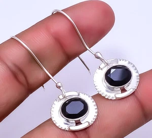 Black Onyx Designer Handmade 925 Sterling Silver Earring 1.72" E_9343_125_62 - Picture 1 of 3