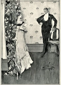 1908 Original AB Wenzell Art Book Plate Lovers Quarrel. Oversized Glossy Page - Picture 1 of 3