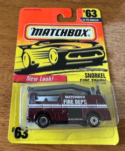 Matchbox #63 SNORKEL FIRE TRUCK - MAROON - Picture 1 of 3