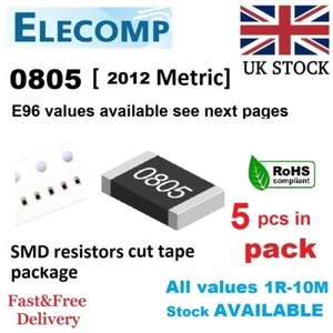 0805 PRECISION resistors 1% E96 all Values 402R-127K 5pcs/Pack UK stock - Picture 1 of 10