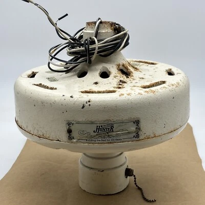 Nonworking Hunter Original Ceiling Fan Motor White Cast Iron Mod 23827A As-is - Image 1 of 4