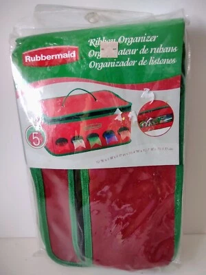 Rubbermaid Ribbon Organizer Holds 5 Rolls Carrying Tote Gift Storage Holiday - Image 1 of 2