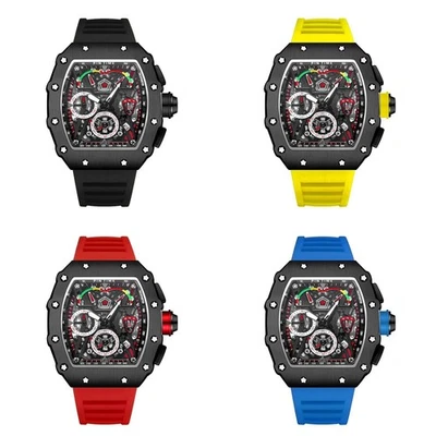 RM Style Barrel Dial Men's Waterproof Sport Quartz Fashion Watch Night Light - Image 1 of 4