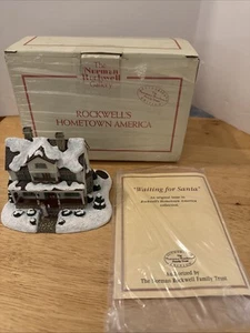 1995 Norman Rockwell Hometown America Waiting For Santa Sculpture NIB - Picture 1 of 9