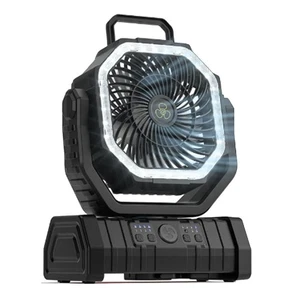 Ventilatore a batteria 10000mAh ricaricabile con gancio e luce LED luminosa telecomando1503 - Foto 1 di 9