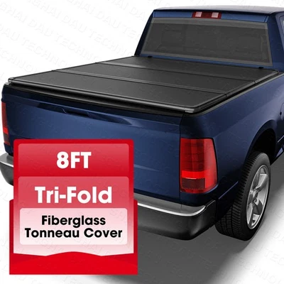 Cubierta rígida Tonneau de 8 ft 3 pliegues para camioneta Dodge Ram 1500 2500 3500 2003-2025 Foto 1 de 4