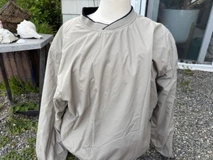 Wedge Reversible Pullover Golf Windbreaker Rain Jacket Navy / Beige Men's L - Picture 1 of 7