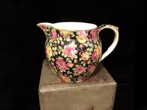 VTG Royal Winton Grimwades Beeston Black Floral Chintz Creamer England - Picture 1 of 7