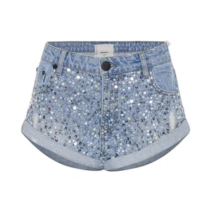 One Teaspoon Bandits Low Waist Hand-Beaded Denim Shorts - Vintage Blue - Bild 1 von 7