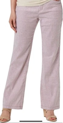 NYDJ Linen 4-Pocket Full-Length Trousers Sand Stripe 20W NEW Lift Tuck MSRP 119$ - Image 1 of 4