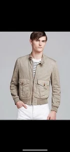 Burberry Brit Men’s ‘Rowell’ Linen Beige Harrington Jacket Small BNWOT £990 - Picture 1 of 16