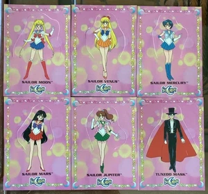 Juego de 6 tarjetas de persecución por correo de pie Sailor Moon 1 S1 a S6 tarjetas plegables de dardos  - Imagen 1 de 2