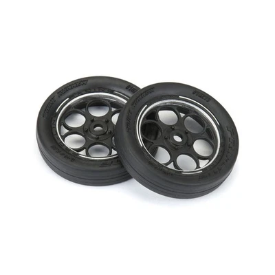 Proline 1/16 Front Runner Front Tires MTD 8mm Black/Silver (2): Mini Drag - Image 1 of 4