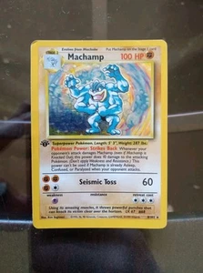 Machamp Base Set 8/102 Holo 1st Edition Pokemon Trading Card - Picture 1 of 11