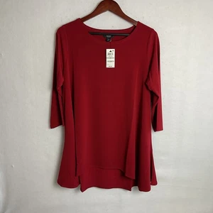 Túnica Alfani Mujer Colección Piezas Fácil Tres Cuartos Alto Baja 1X Roja - Imagen 1 de 7
