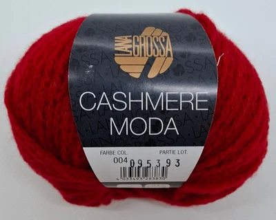 (278€/kg): 25 g LG CASHMERE MODA, Kettstruktur, Pt. 095393 Fb. 004 rot #7915 - Bild 1 von 2