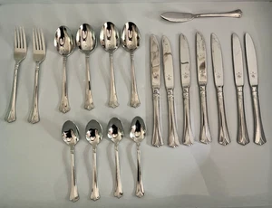 18 Teile Pfaltzgraff Ellington Besteck 7 Messer 8 Löffel 2 Gabeln 1 Buttermesser - Bild 1 von 9
