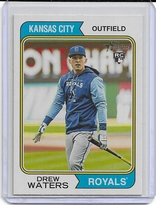 2023 Topps Heritage Drew Waters Image Variation RC SP #96 - Image 1 of 2