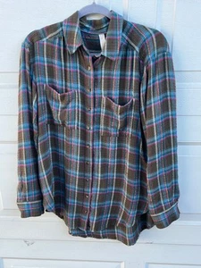Anthropologie Pilcro multi- color plaid button down top size M - Picture 1 of 5
