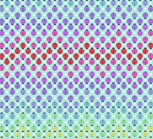 TULA PINK TINY BEASTS PAINTED LADIES IN GLIMMER RAINBOW LADYBUGS FABRIC 1 YD - Picture 1 of 4