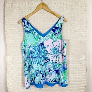 LILLY PULITZER multi Party Thyme reversible Florin sleeveless v-neck SIZE SMALL - Picture 1 of 5
