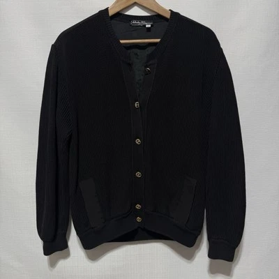 Vtg Salvatore Ferragamo Womens Cotton Knit Button Cardigan Sweater Italy Sz L - Image 1 of 4