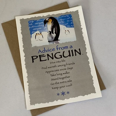 YOUR TRUE NATURE Advice From A Penguin w/envelope ~ Blank Card ~ ✨BRAND NEW ✨