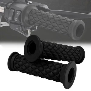 Black Handle Grips Rubber Cover Protection Universal For Triumph Suzuki Honda MV - Picture 1 of 7