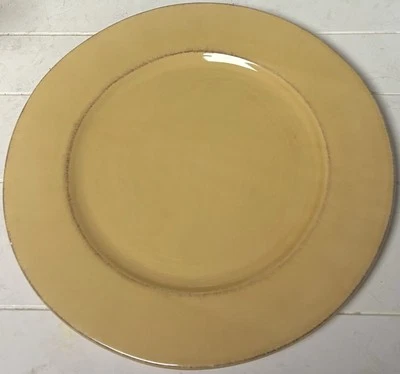 Set Of 4 Pier 1 Toscana Gold Dinner Plates Italy Pier One  14” EUC EXTRA LARGE - Image 1 of 4