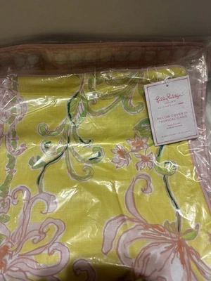 FUNDA DE ALMOHADA REVERSIBLE POTTERY BARN TEEN LILLY PULITZER TROPICAL OASIS 26" Euro Foto 1 de 4