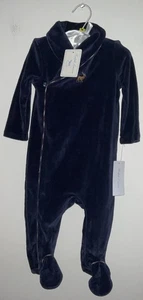 RALPH LAUREN BABY MARINEBLAU SAMT BAUMWOLLMISCHUNG 1 STCK. JUNGEN BODY ANZUG RENTIER 9m Neu mit Etikett - Bild 1 von 14