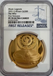 2021 Great Britain 2oz Gold The Who NGC PF-70 UCAM FR - Picture 1 of 4