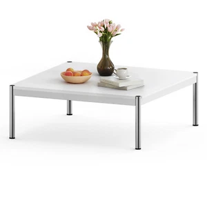 Classic Replica Stainless Steel Square Coffee Table For Living Room Office - Picture 1 of 34